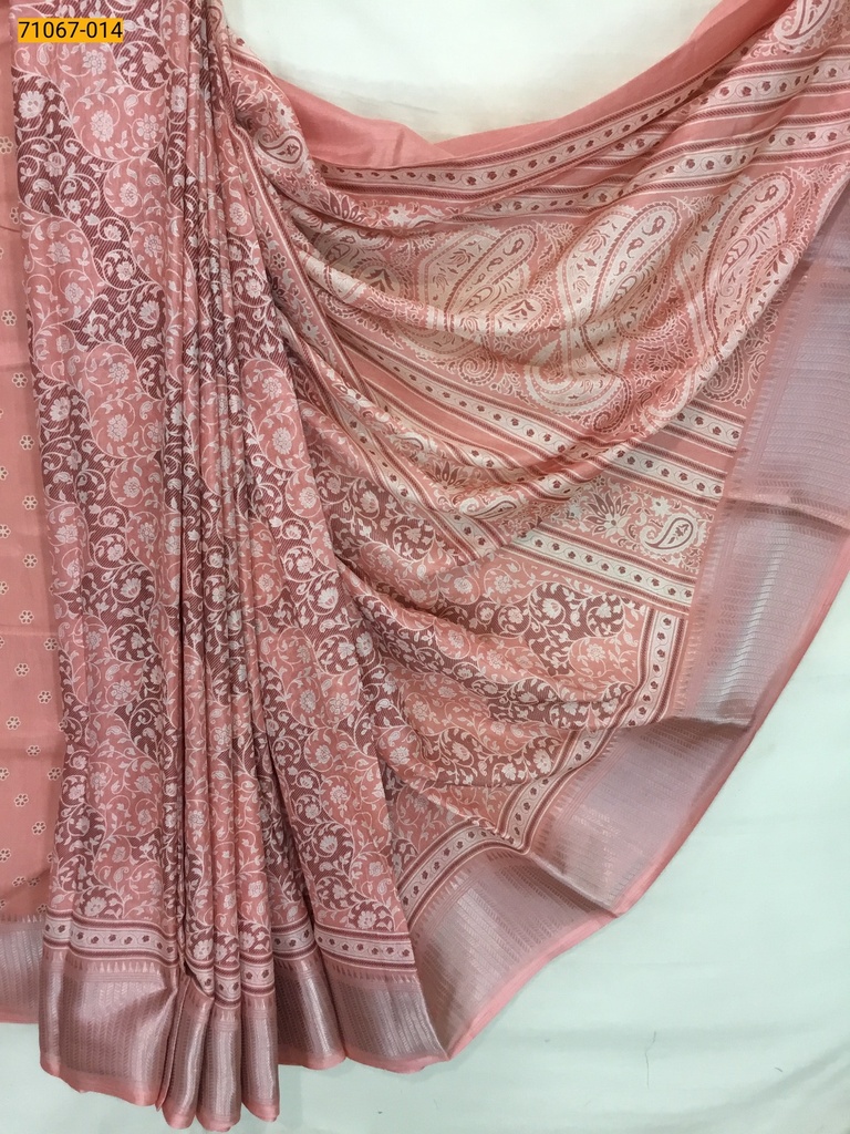 [71067-014] Fancy choco silk printed sarees (71067-014)