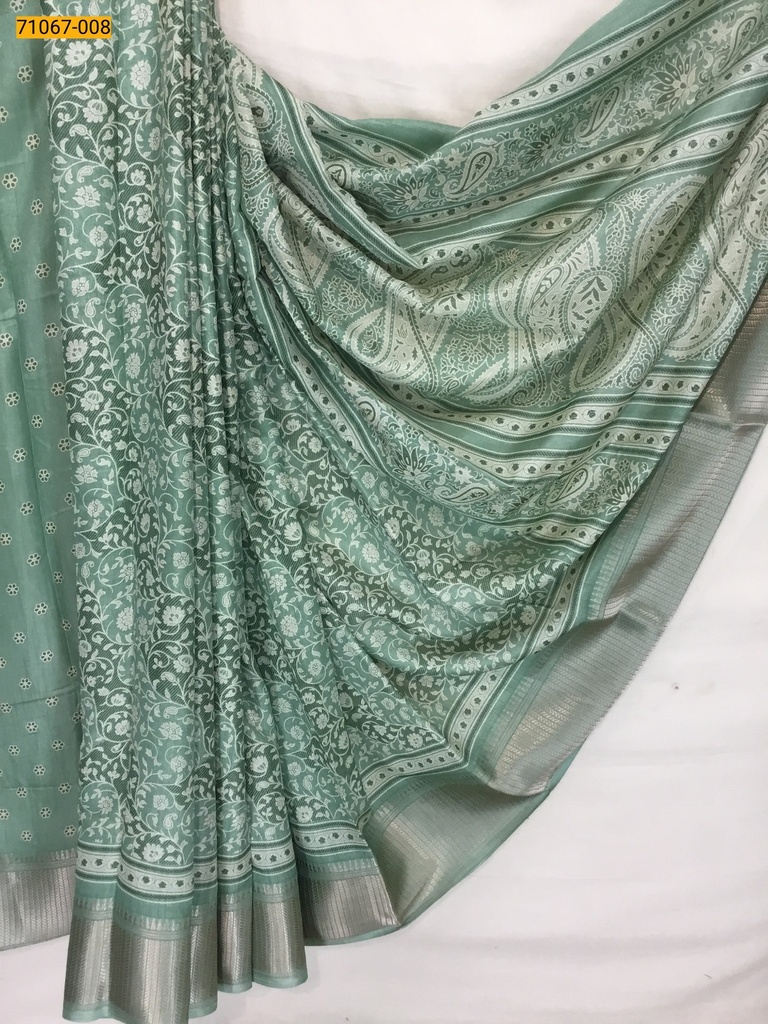 Fancy choco silk printed sarees