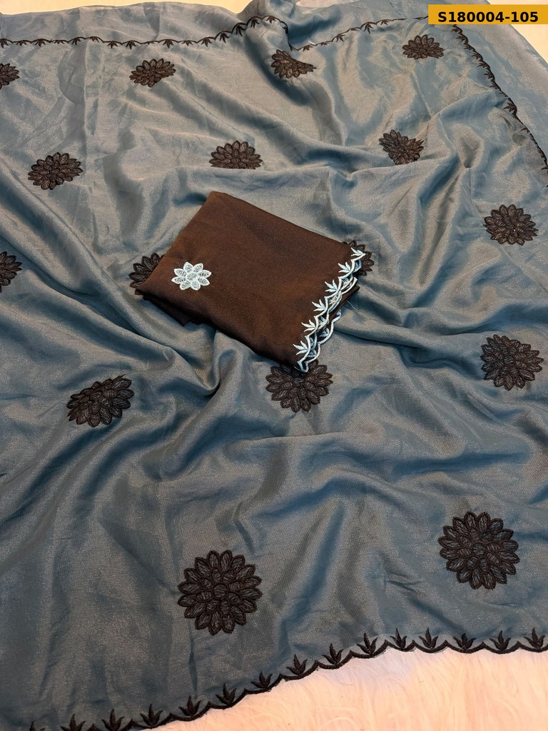 Fancy Soft Rangoli Silk Embroidery Saree