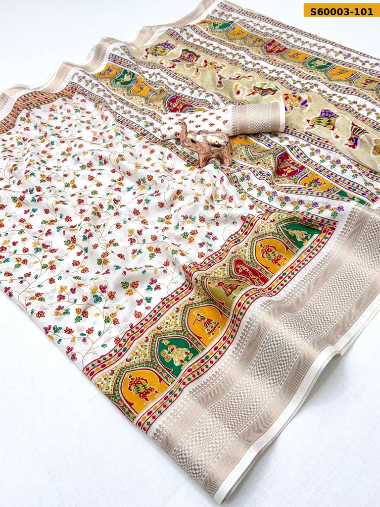 Fancy Dola Silk Kashmiri Printed Saree