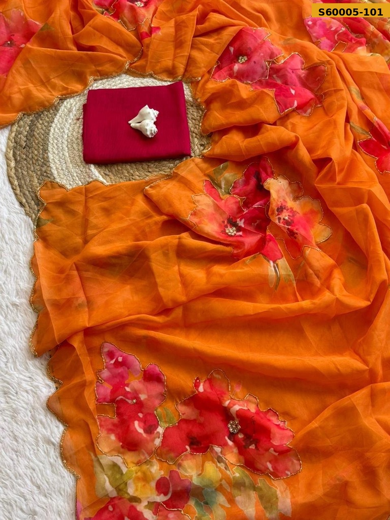 Fancy Georgette Handwork Saree