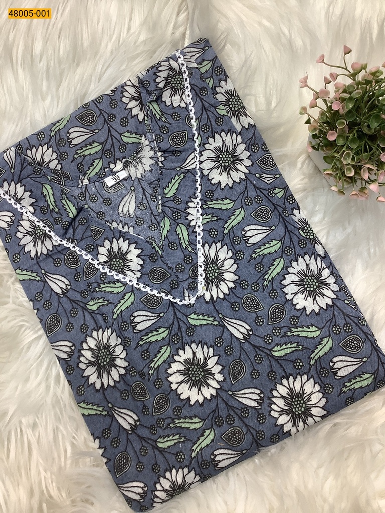 [48005-001-XXL] Pure Soft Cotton V-Neck Kurti