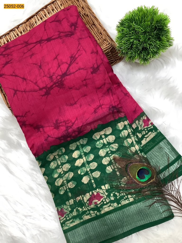 [25052-006] Batik Print Binny Fancy Cotton Saree