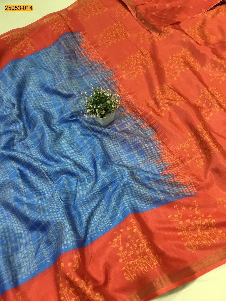 [25053-014] Mulmul Linen Silk Saree (25053-014)