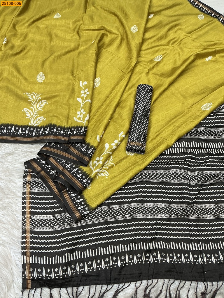 Fancy Soft Linen Silk Saree