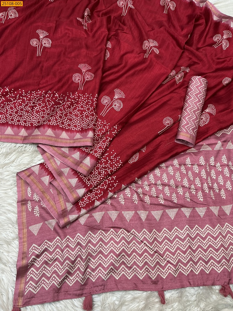 Fancy Soft Linen Silk Saree