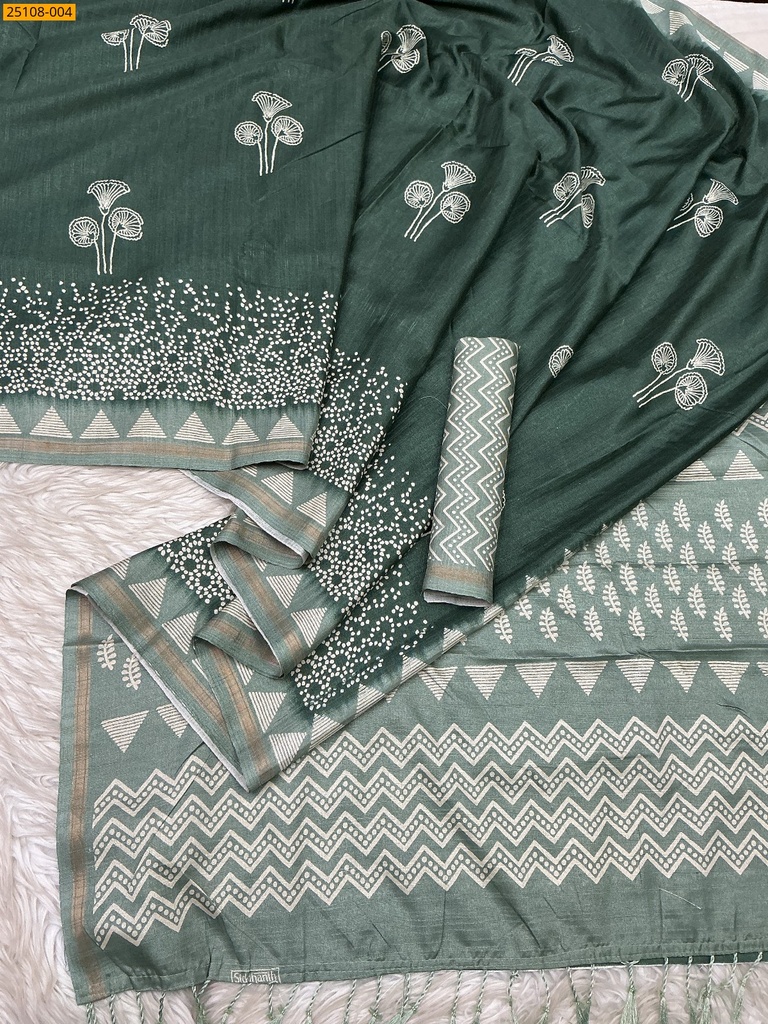 Fancy Soft Linen Silk Saree