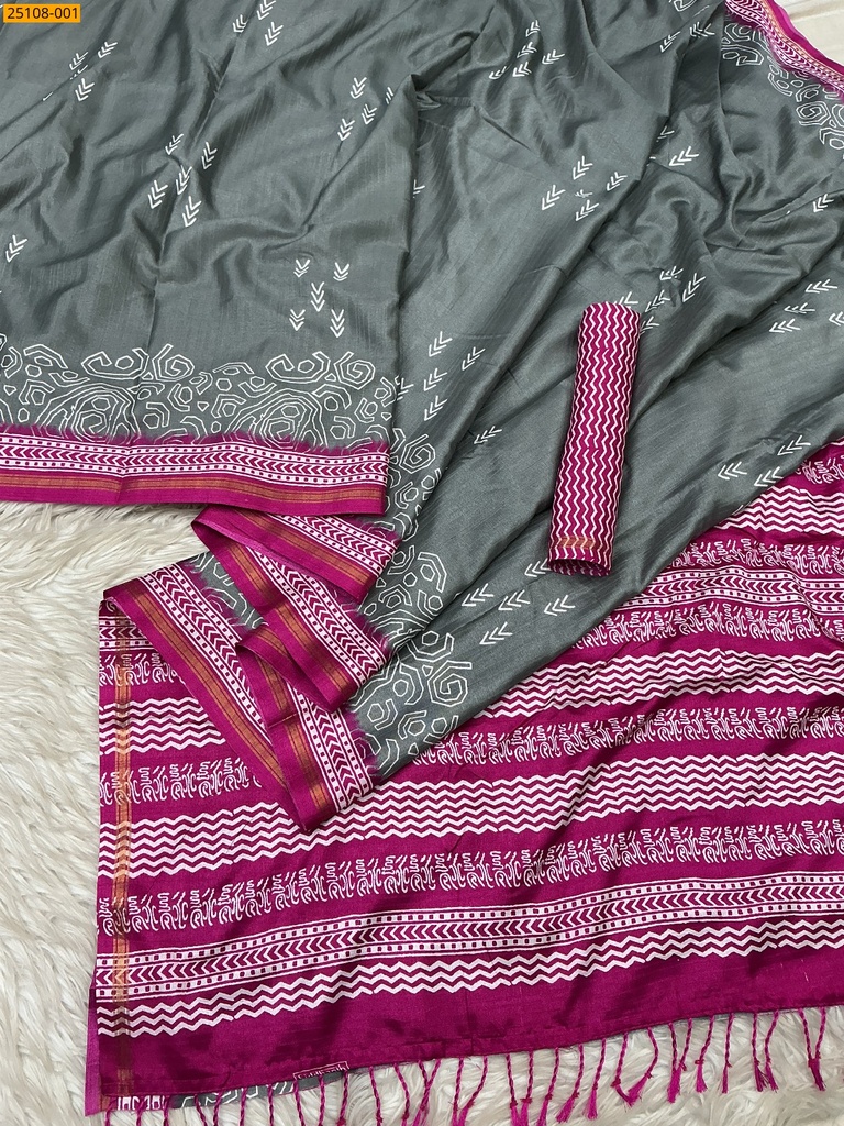 Fancy Soft Linen Silk Saree