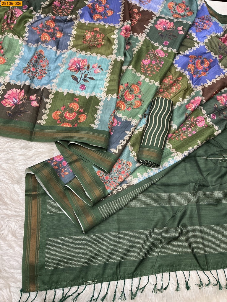 Fancy birford silk printed sarees