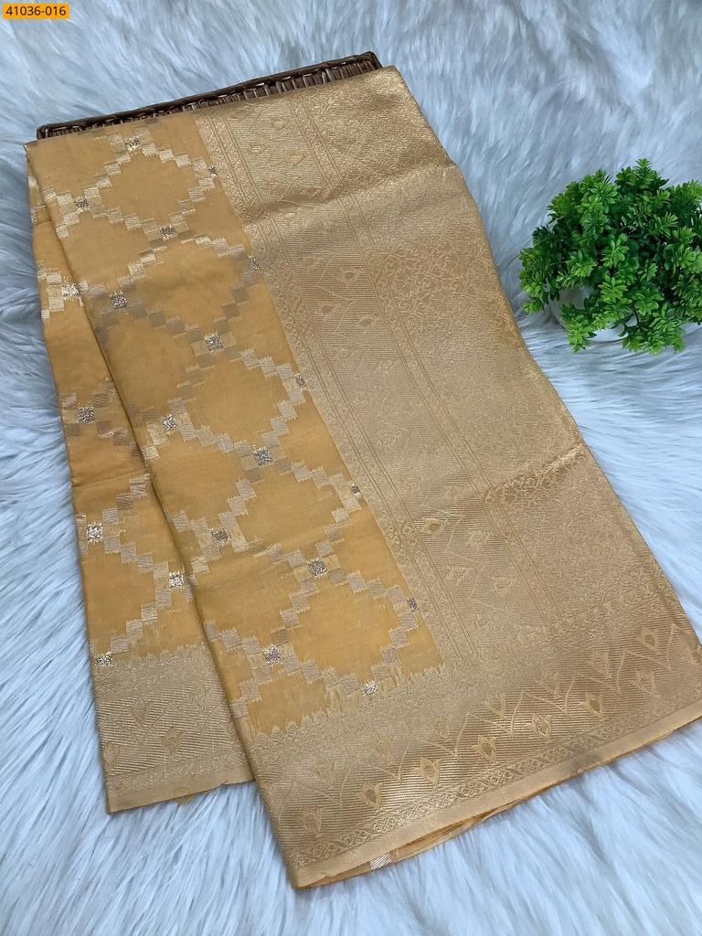 [41036-016] Fancy silk cotton jacquard sarees (41036-016)