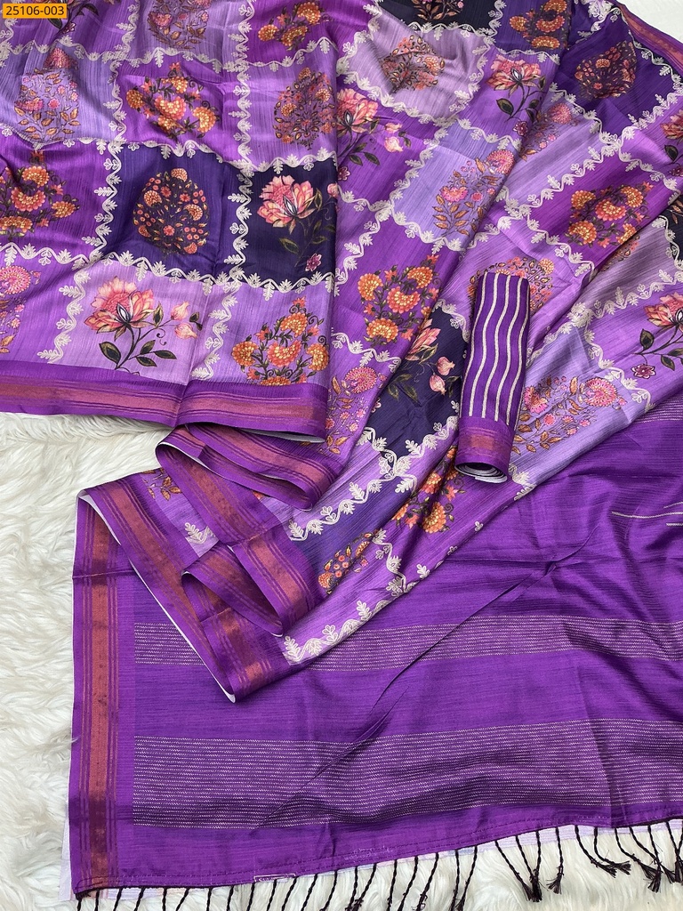 Fancy birford silk printed sarees