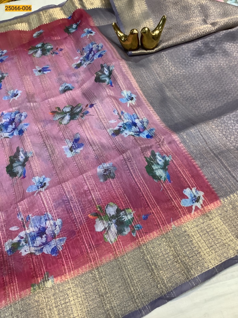 [25066-006] Digital Printed Designer Silk Saree (25066-006)