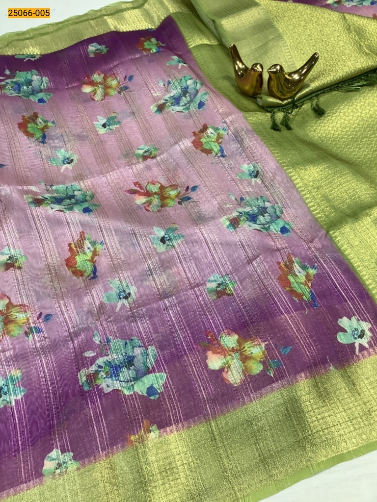 Digital Printed Designer Silk Saree