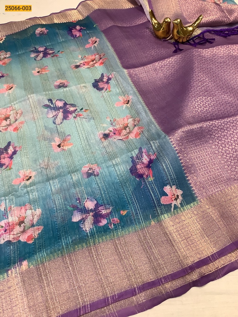 Digital Printed Designer Silk Saree