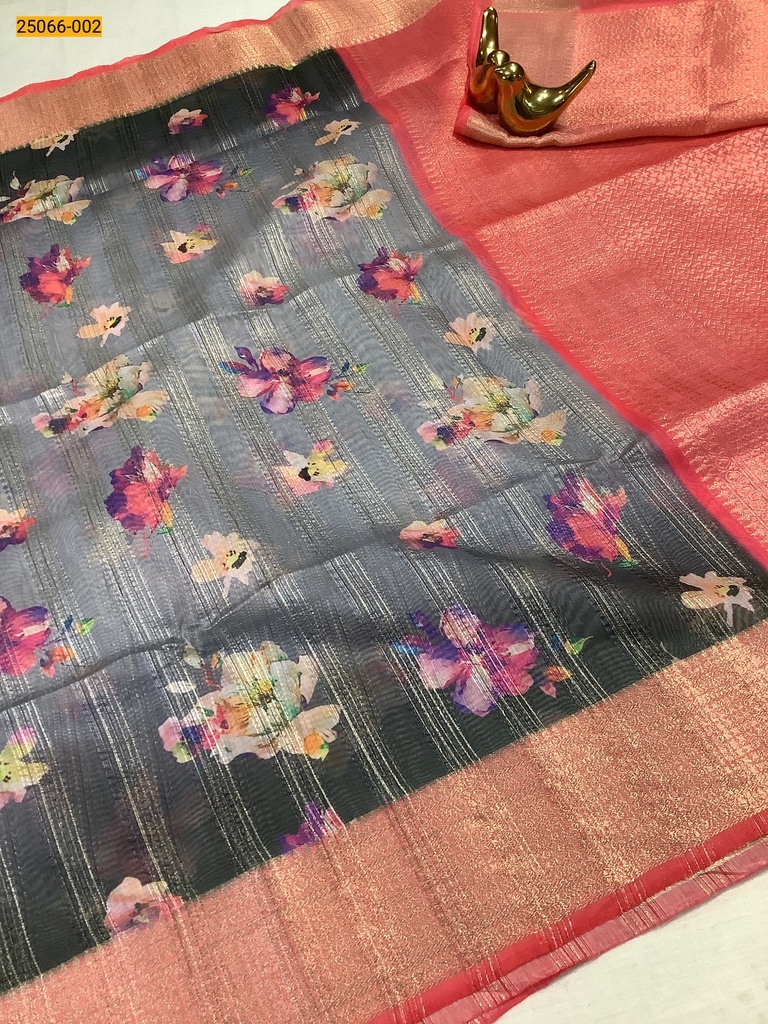 Digital Printed Designer Silk Saree
