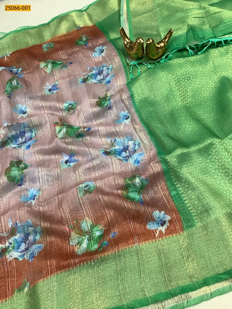 Digital Printed Designer Silk Saree