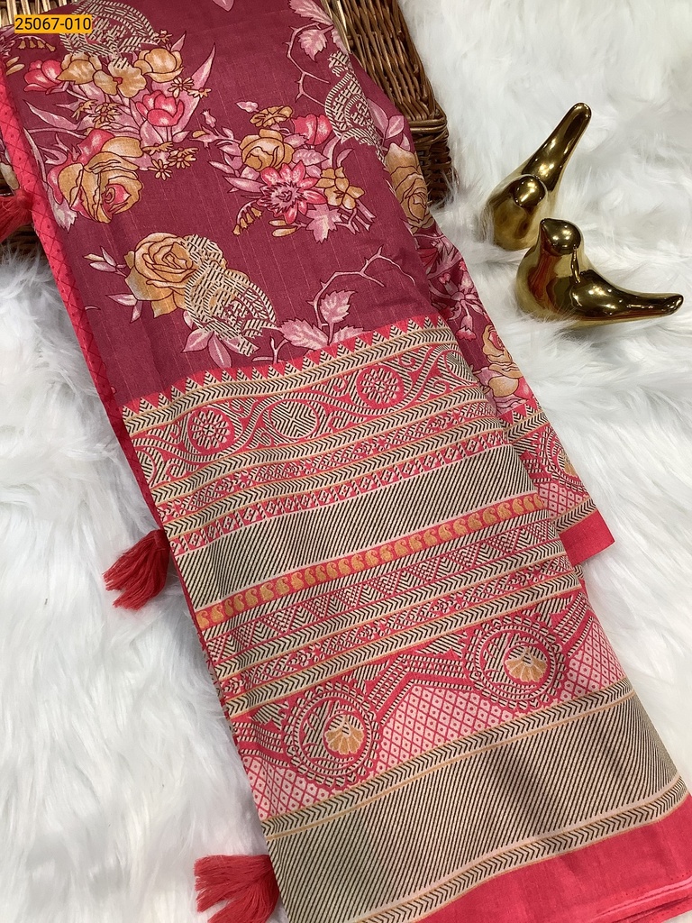 [25067-009] Mulmul Fancy Silk Cotton Saree (25067-009)