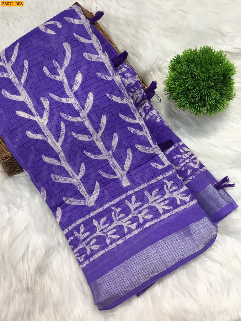 [25071-008] Fancy cotton printed sarees (25071-008)