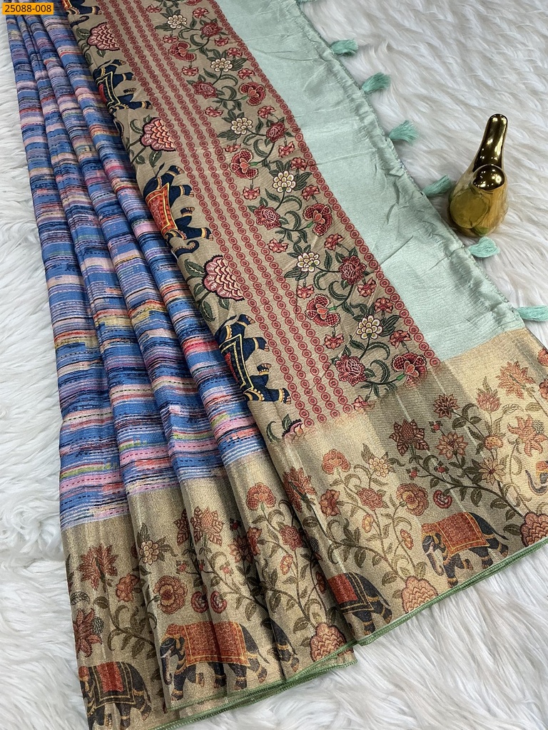 [25088-008] Fancy Crush Silk Saree (25088-008)