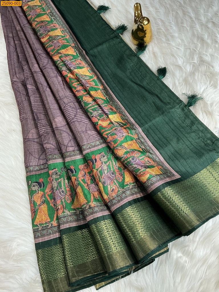 [25090-003] Fancy Semi Tussar Silk Saree