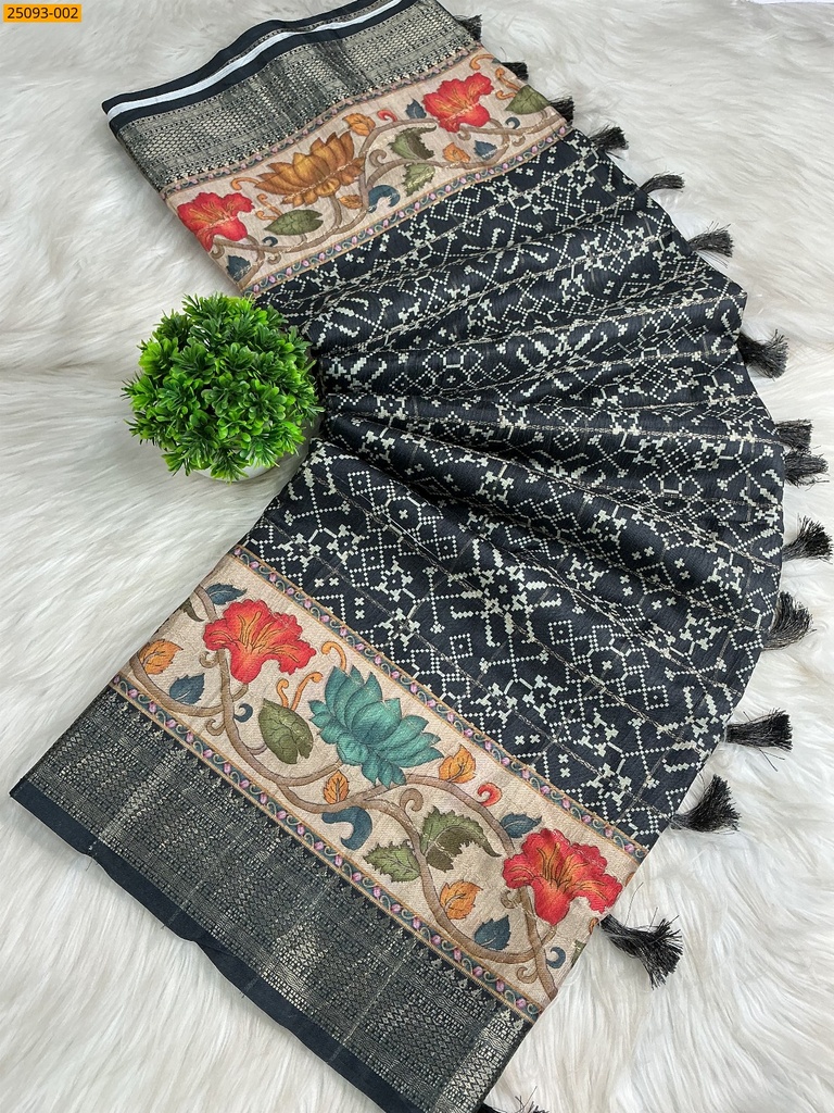 [25093-002] Fancy Crush Silk Saree (25093-002)