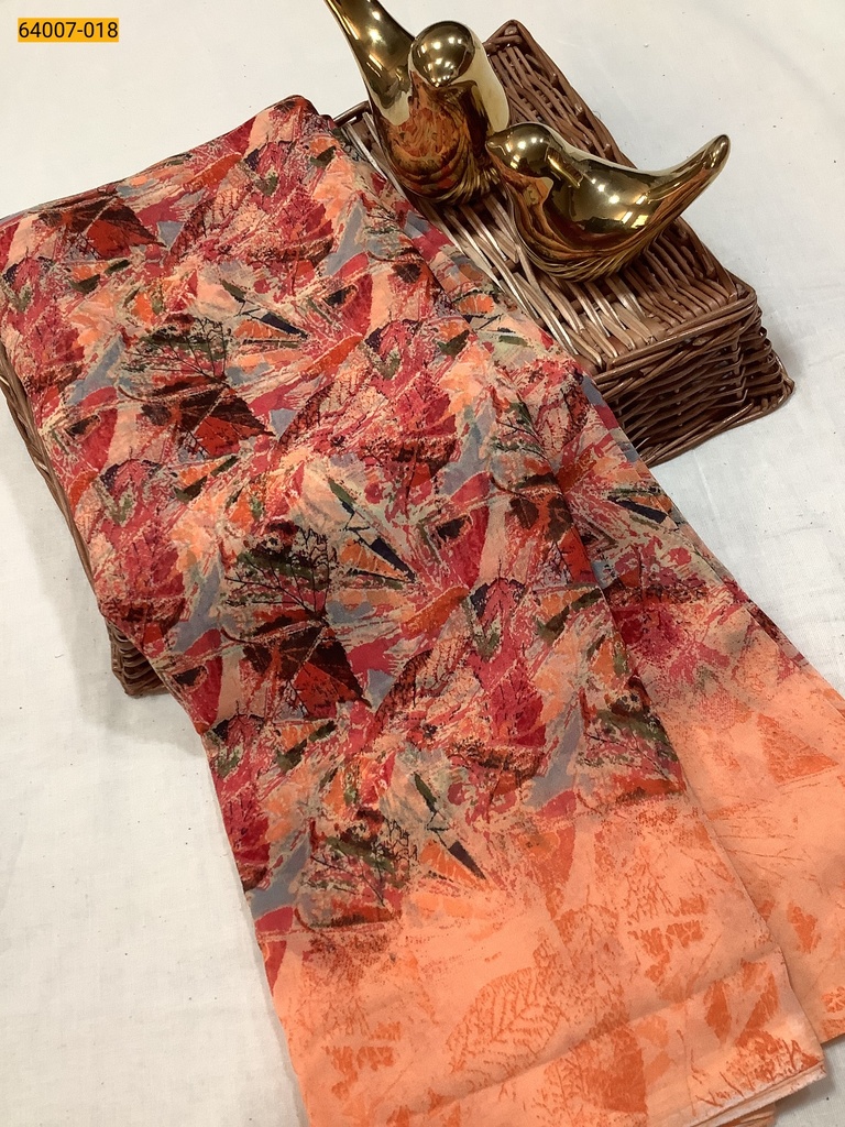 [64007-018] Georgette Printed Saree (64007-018)