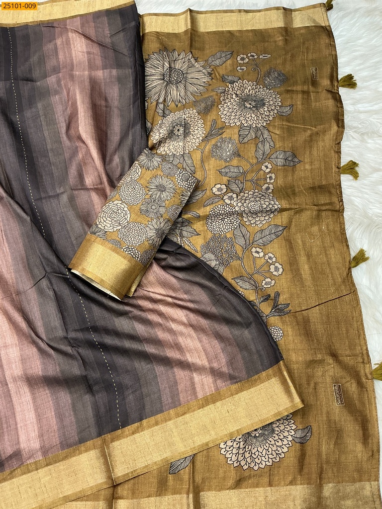 [25101-009] Bhagalpuri Fancy Silk Saree (25101-009)