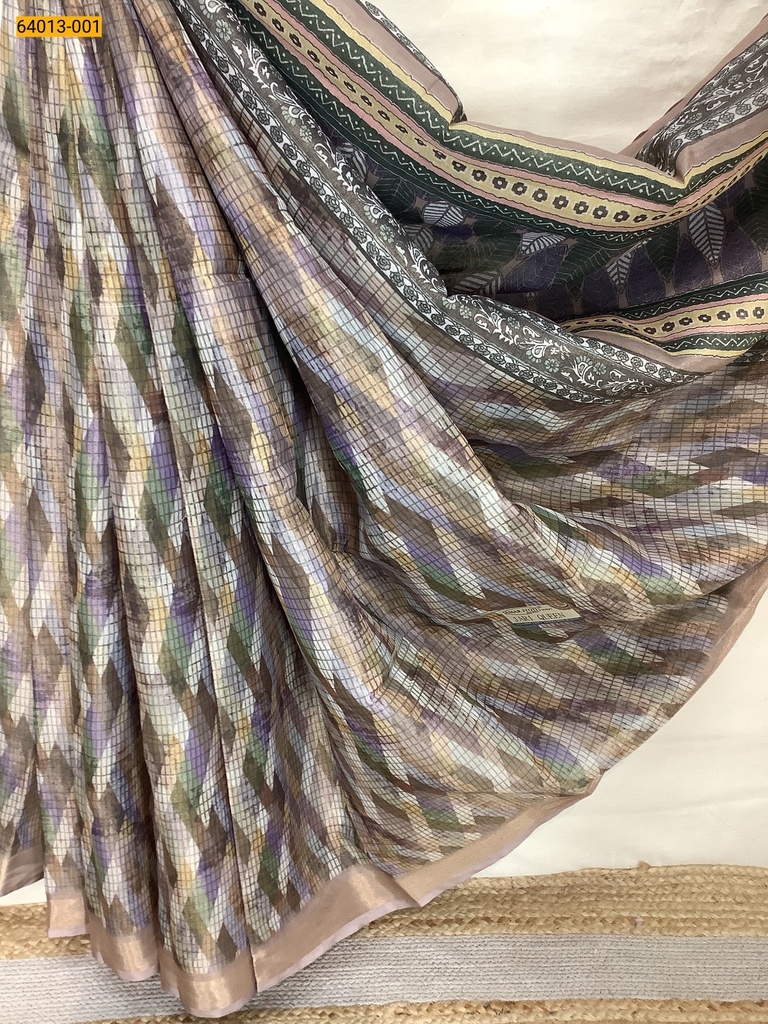 Fancy Digital Printed Tissue Silk Saree
