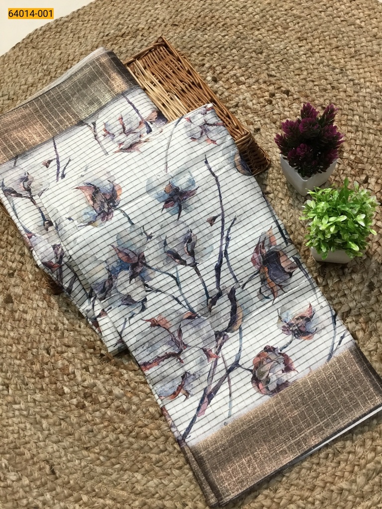 Fancy Printed Silk Saree