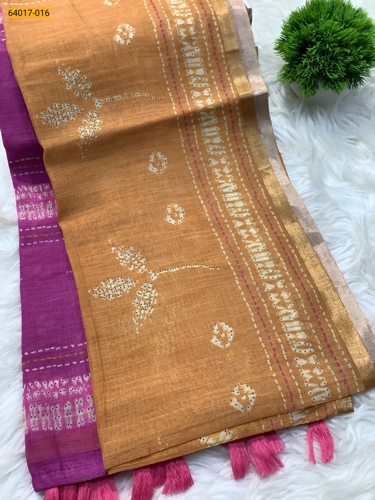 Fancy Linen Cotton Silk Blended Saree
