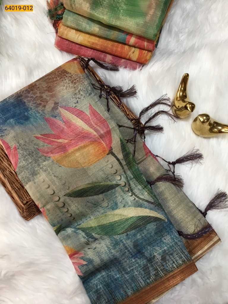 [64019-012] Tissue silk digital printed sarees