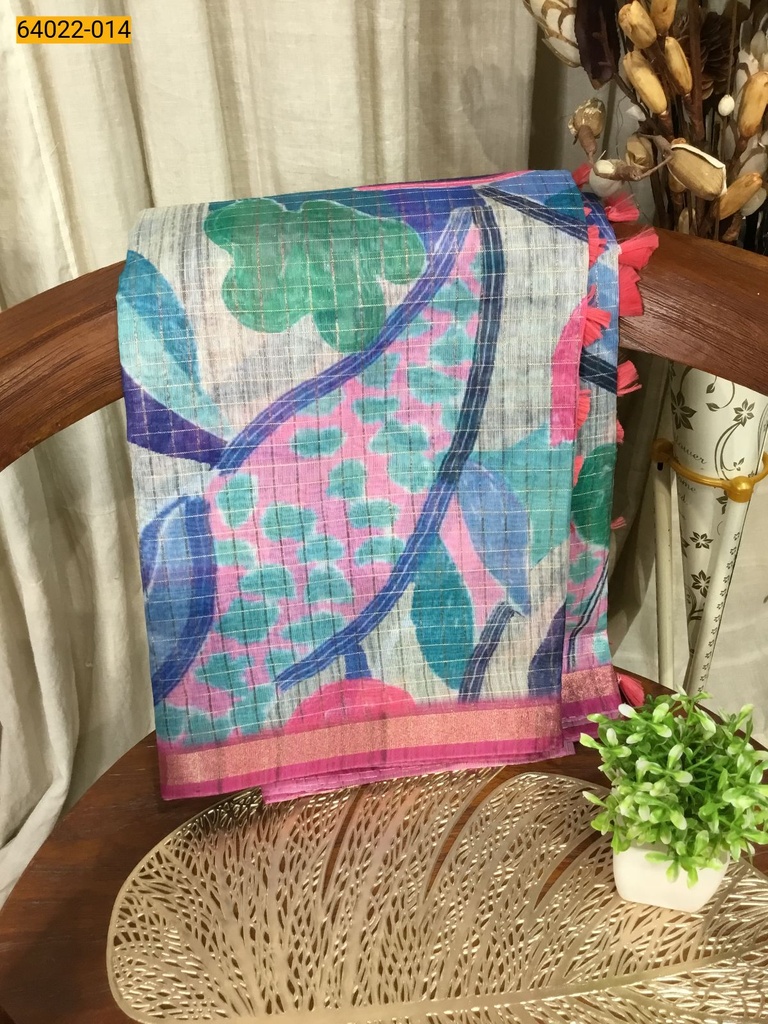 [64022-014] Chanderi Fancy Silk Saree (64022-014)