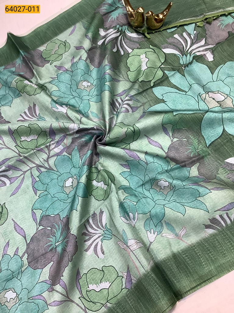 [64027-011] Chanderi fancy cotton digital printed Saree (64027-011)
