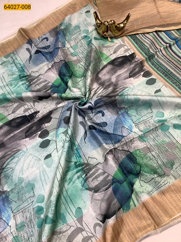 Chanderi fancy cotton digital printed Saree