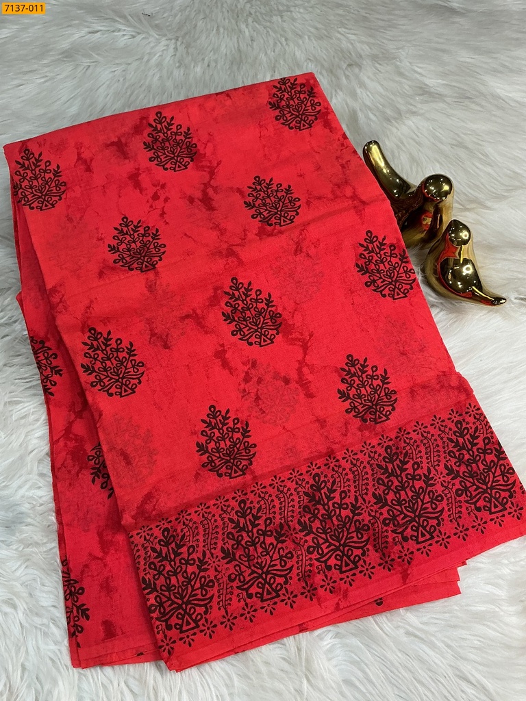 Cotton printed saree