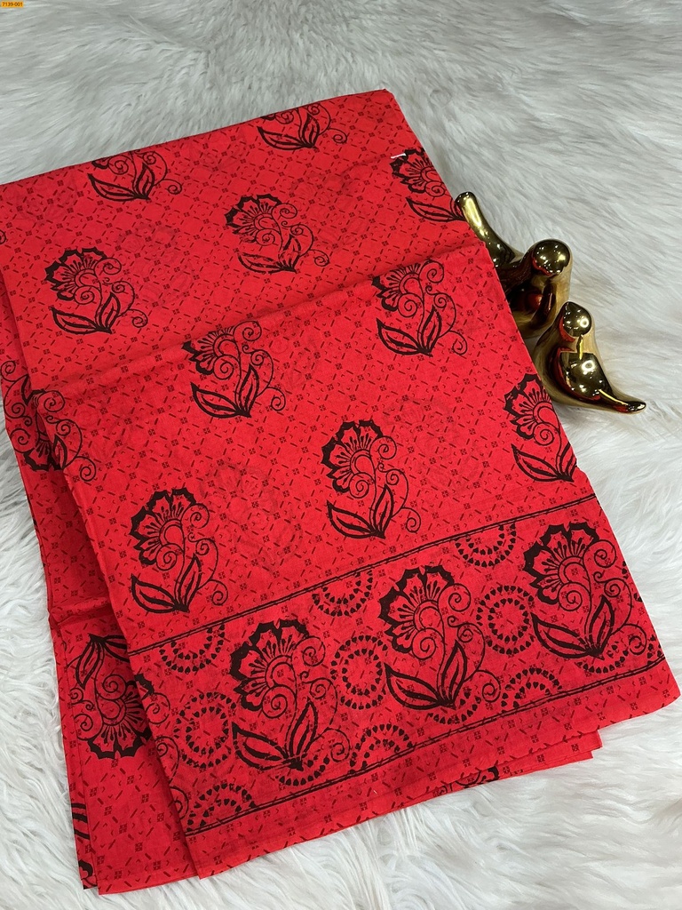 Cotton printed saree