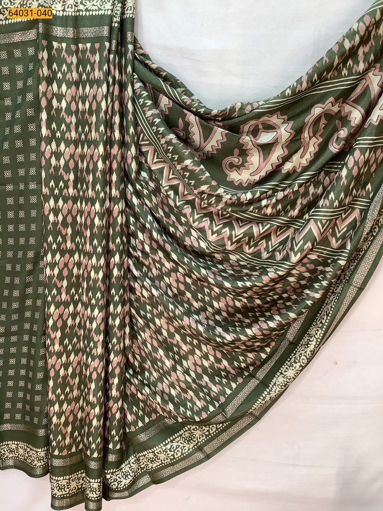[64031-040] Fancy bentex crepe silk printed sarees (64031-040)