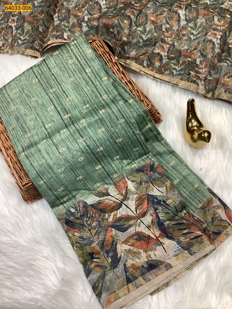 [64033-006] Fancy chanderi silk floral printed sarees