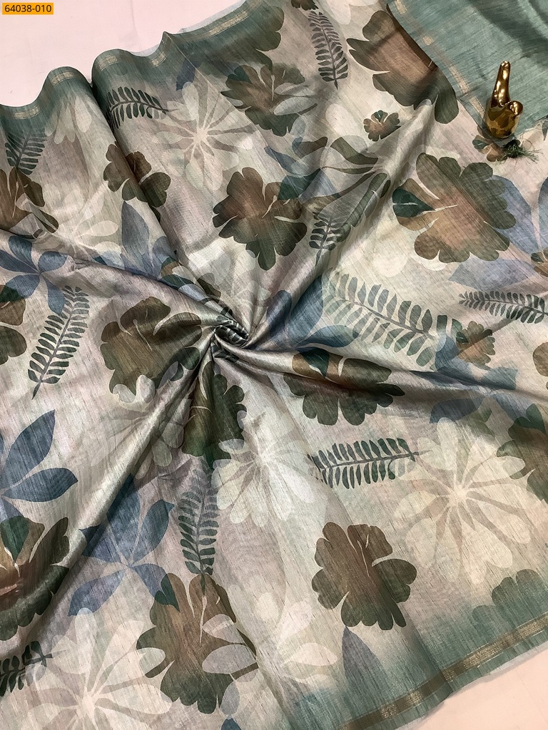 [64038-010] Fancy chanderi silk printed sarees (64038-010)
