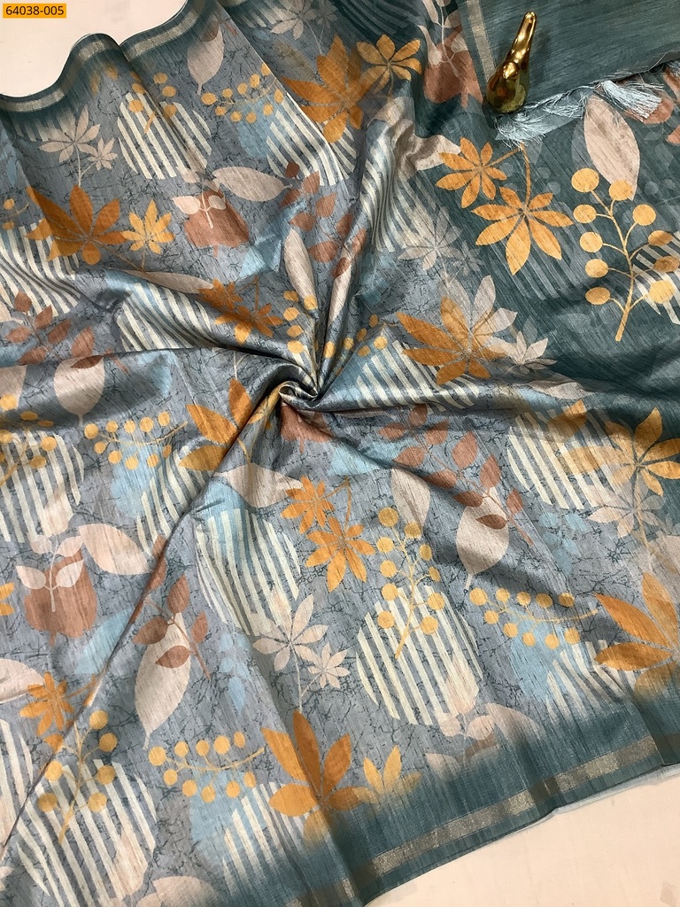 Fancy chanderi silk printed sarees