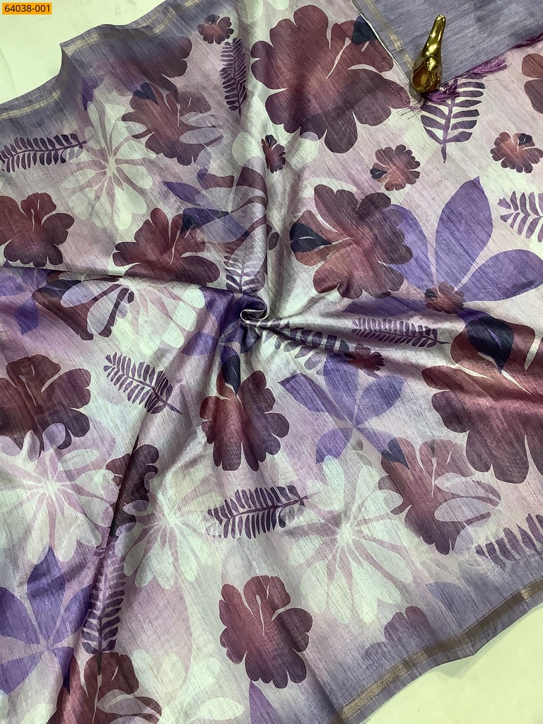Fancy chanderi silk printed sarees