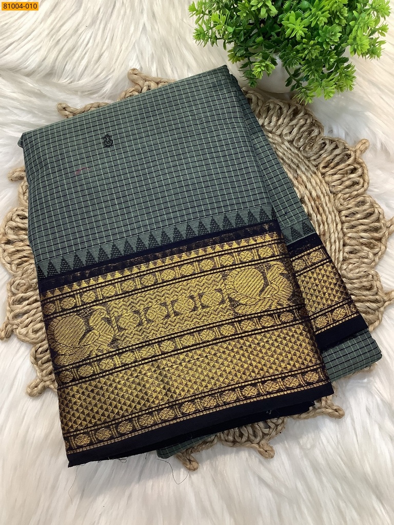 [81004-010] Chettinad Cotton checked Sarees
