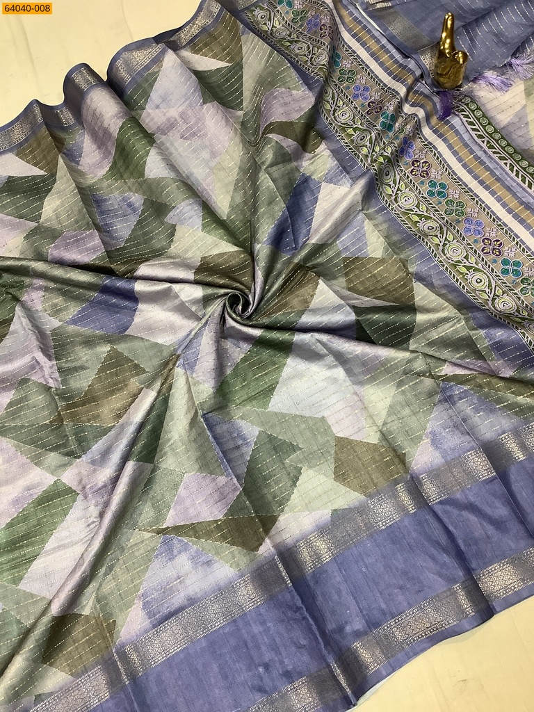 Fancy Chanderi silk printed sarees