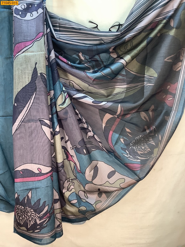 Kalamkari Soft Linen Silk Saree