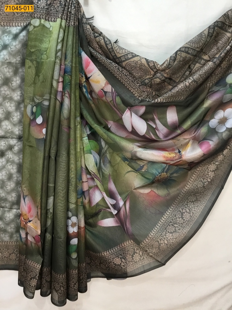 Kalamkari Soft Linen Silk Saree