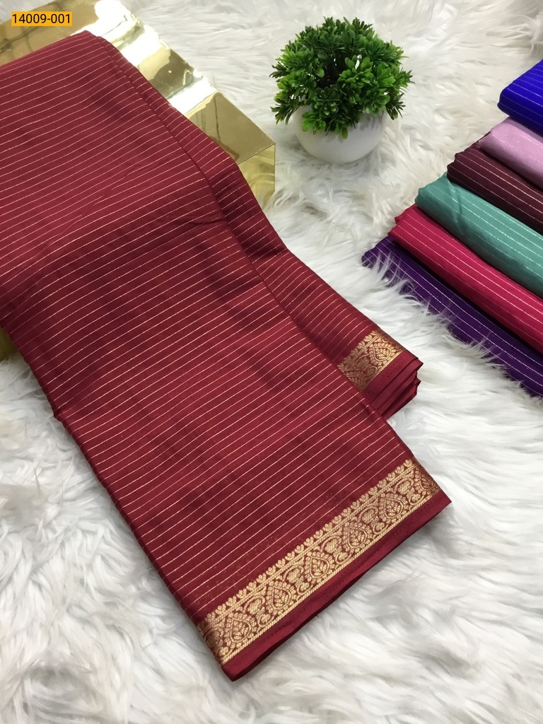 [14009-001] Mysore Fancy Crepe Silk Saree