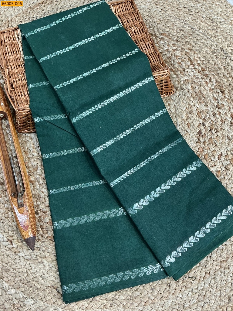 [66005-006] Sungudi cotton veldari Silver Zari weave sarees