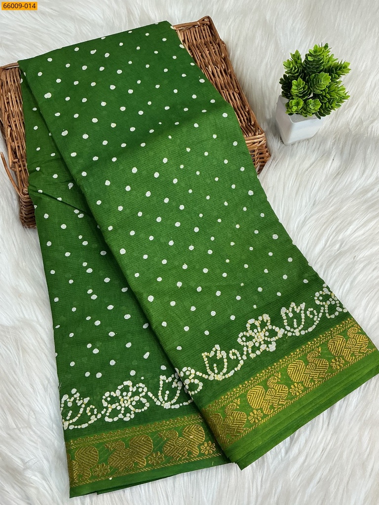 Sungudi Cotton dot printed saree