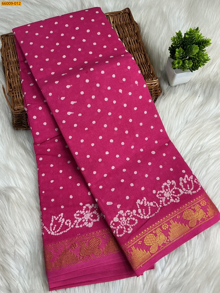 Sungudi Cotton dot printed saree