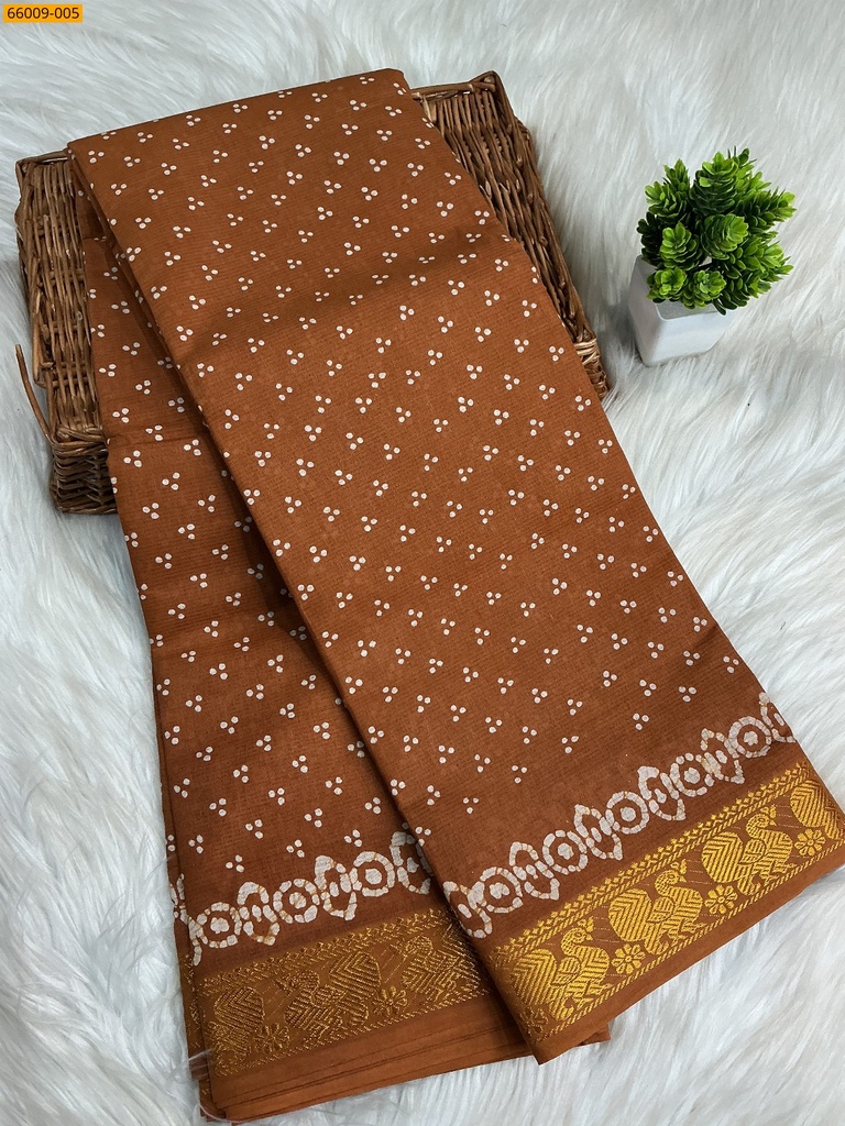 Sungudi Cotton dot printed saree